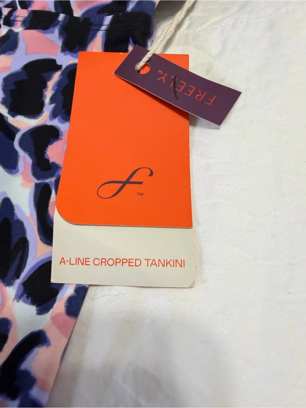 NWT Freely Leopard Print Tankini Top Pink Purple Swim Top A-Line Flowy - Picture 2 of 6